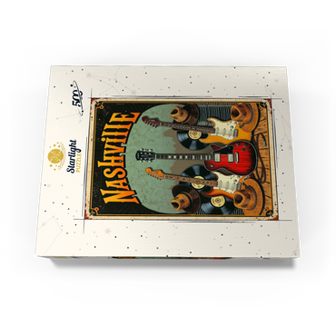Vintage Nashville Music Scene Artwork 500 Jigsaw Puzzle box view3