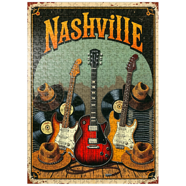 puzzleplate Vintage Nashville Music Scene Artwork 500 Jigsaw Puzzle