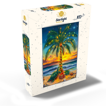Tropical Holiday Sunset with Sea Turtle 100 Jigsaw Puzzle box view2