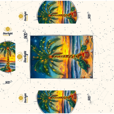 Tropical Holiday Sunset with Sea Turtle 500 Jigsaw Puzzle box 3D Modell