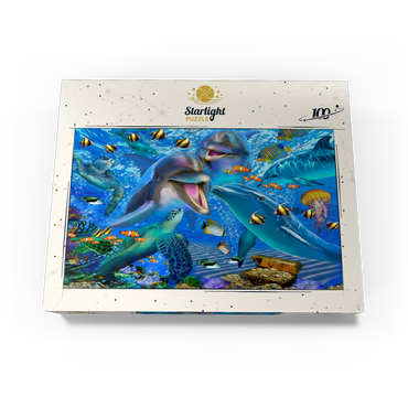 Laughing Dolphins 100 Jigsaw Puzzle box view3