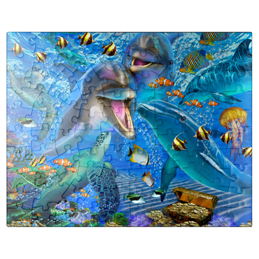 puzzleplate Laughing Dolphins 100 Jigsaw Puzzle