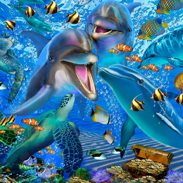 Laughing Dolphins 100 Jigsaw Puzzle 3D Modell