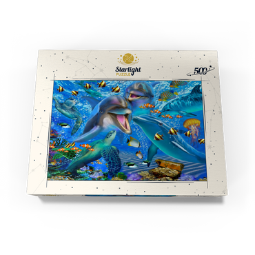 Laughing Dolphins 500 Jigsaw Puzzle box view3