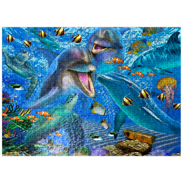 puzzleplate Laughing Dolphins 500 Jigsaw Puzzle