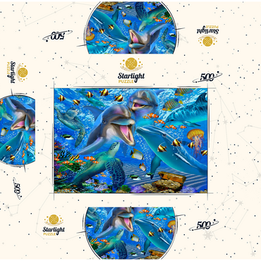 Laughing Dolphins 500 Jigsaw Puzzle box 3D Modell