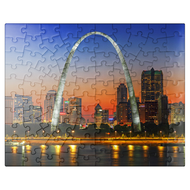 puzzleplate Twilight at Gateway Arch 100 Jigsaw Puzzle