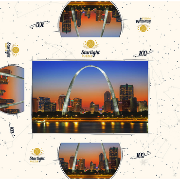 Twilight at Gateway Arch 100 Jigsaw Puzzle box 3D Modell