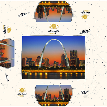Twilight at Gateway Arch 500 Jigsaw Puzzle box 3D Modell