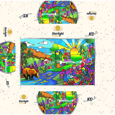 Bear River Sunset 100 Jigsaw Puzzle box 3D Modell