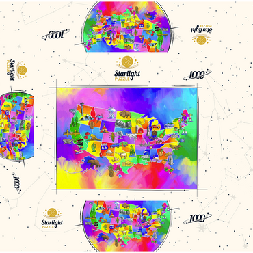 usa map 1000 Jigsaw Puzzle box 3D Modell
