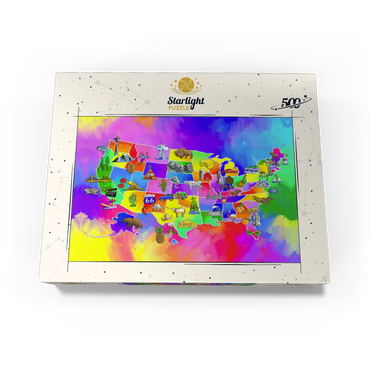 usa map 500 Jigsaw Puzzle box view3