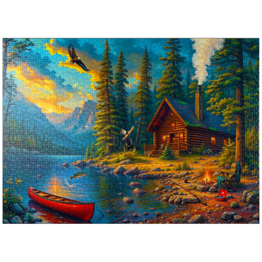 puzzleplate Cabin by the Lake 1000 Jigsaw Puzzle