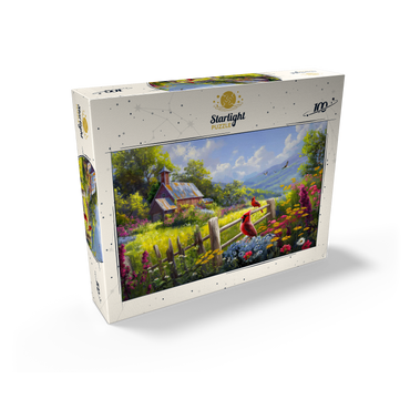 Cardinals in the Garden 100 Jigsaw Puzzle box view2