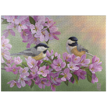 puzzleplate Spring Glow Chickadees 1000 Jigsaw Puzzle