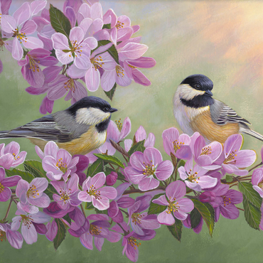Spring Glow Chickadees 1000 Jigsaw Puzzle 3D Modell