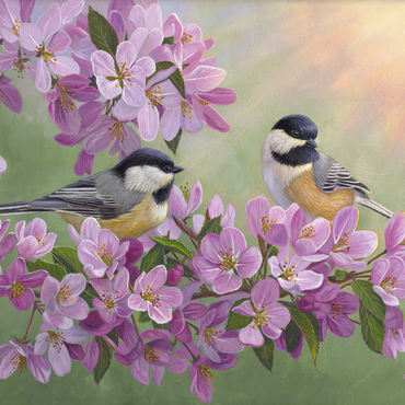 Spring Glow Chickadees 100 Jigsaw Puzzle 3D Modell