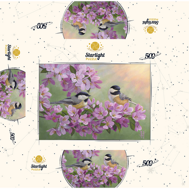 Spring Glow Chickadees 500 Jigsaw Puzzle box 3D Modell