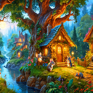 Mice Cottage Retreat 100 Jigsaw Puzzle 3D Modell