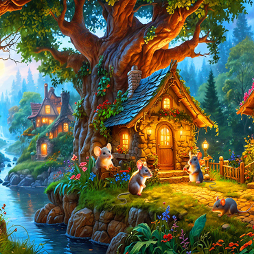 Mice Cottage Retreat 500 Jigsaw Puzzle 3D Modell