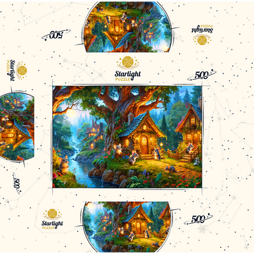 Mice Cottage Retreat 500 Jigsaw Puzzle box 3D Modell