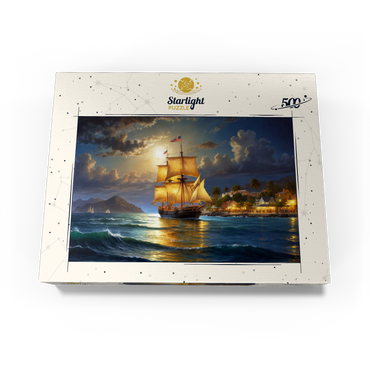 Ship Harbor Scene 500 Jigsaw Puzzle box view3