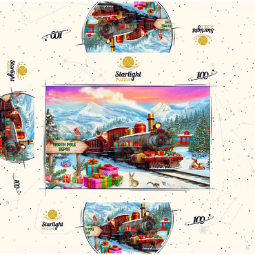Santa Train 100 Jigsaw Puzzle box 3D Modell