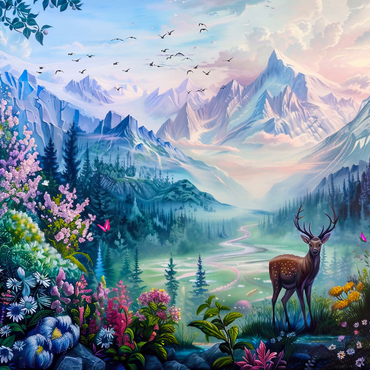 Forest Deer 1000 Jigsaw Puzzle 3D Modell