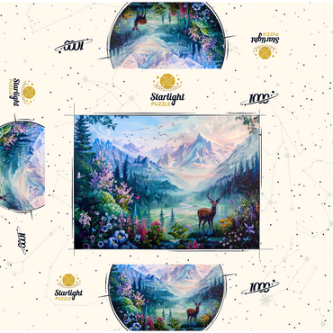 Forest Deer 1000 Jigsaw Puzzle box 3D Modell