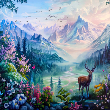 Forest Deer 100 Jigsaw Puzzle 3D Modell