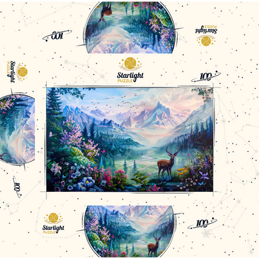 Forest Deer 100 Jigsaw Puzzle box 3D Modell