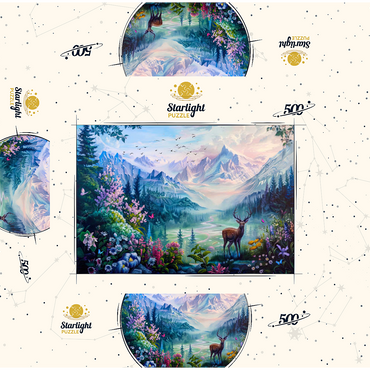 Forest Deer 500 Jigsaw Puzzle box 3D Modell