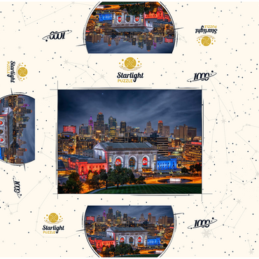 Kansas City at Night 1000 Jigsaw Puzzle box 3D Modell