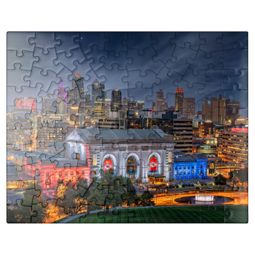 puzzleplate Kansas City at Night 100 Jigsaw Puzzle
