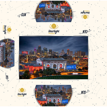 Kansas City at Night 100 Jigsaw Puzzle box 3D Modell