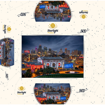 Kansas City at Night 500 Jigsaw Puzzle box 3D Modell