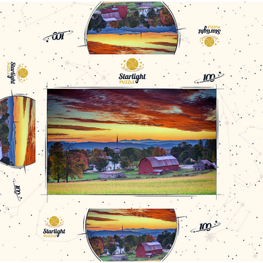 Dawn in Peacham, VT 100 Jigsaw Puzzle box 3D Modell