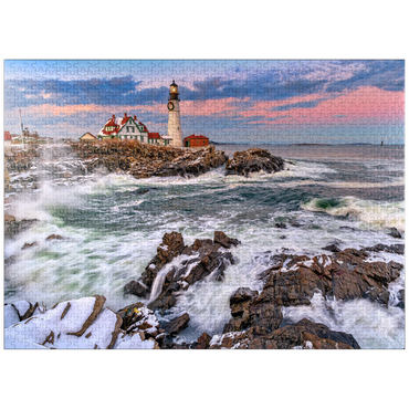 puzzleplate Winter Sunset at Portland Head 1000 Jigsaw Puzzle