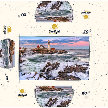 Winter Sunset at Portland Head 100 Jigsaw Puzzle box 3D Modell