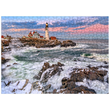 puzzleplate Winter Sunset at Portland Head 500 Jigsaw Puzzle