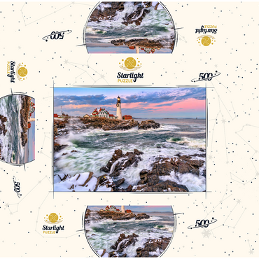 Winter Sunset at Portland Head 500 Jigsaw Puzzle box 3D Modell