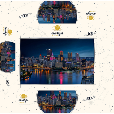 Pittsburgh Twilight 100 Jigsaw Puzzle box 3D Modell