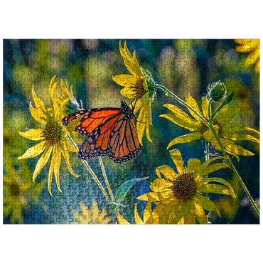 puzzleplate The Monarch and the Sunflower 500 Jigsaw Puzzle