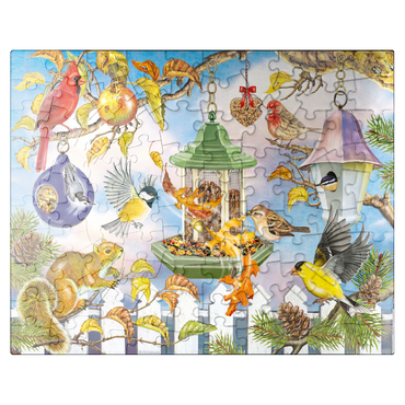 puzzleplate Backyard Birds In Autumn 100 Jigsaw Puzzle