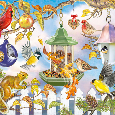 Backyard Birds In Autumn 100 Jigsaw Puzzle 3D Modell