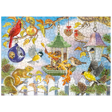 puzzleplate Backyard Birds In Autumn 500 Jigsaw Puzzle