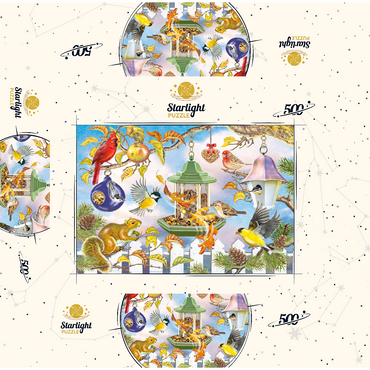 Backyard Birds In Autumn 500 Jigsaw Puzzle box 3D Modell