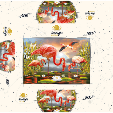 Flamingoes 500 Jigsaw Puzzle box 3D Modell