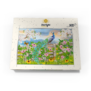 Peacock On Fence 500 Jigsaw Puzzle box view3