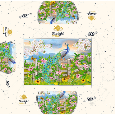 Peacock On Fence 500 Jigsaw Puzzle box 3D Modell